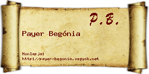 Payer Begónia névjegykártya